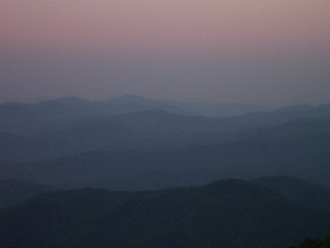 Morning mist at Green Knob Overlook