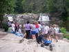 Linville Falls: The group listens intently as Eric (unseen in this photo) describes the intricate details of filming in this area