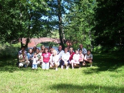 Group shot in front of the Bridge to Albany