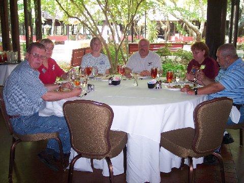 Enjoying lunch at Deerpark on the Biltmore Estate L-R: John, Nancy, Karen, Phil, Joan, Woody