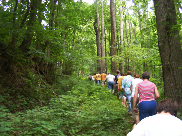 The hike is steep ... on our way to Cameron's Cabin.