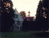 The motel set near dusk - bell tower added by production co.